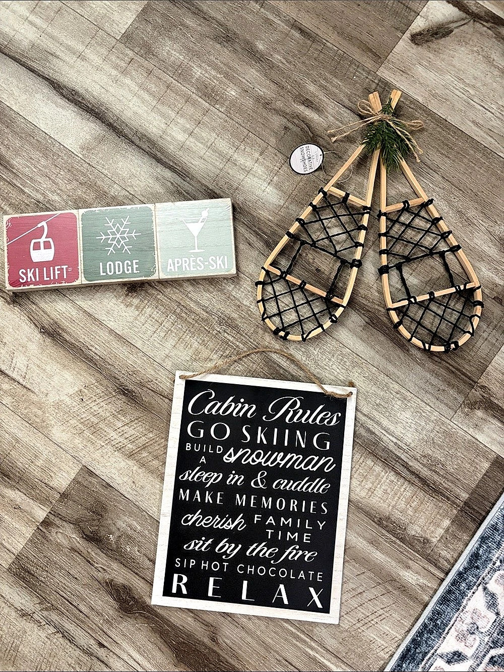 Rustic Cabin Decor Snowshoe Wall Art Set